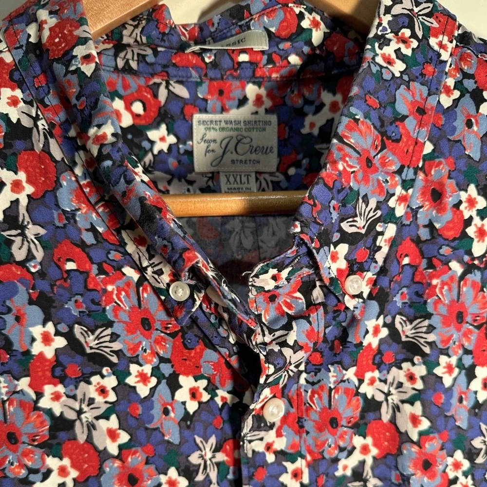 JCREW - Men’s Floral Button Down Shirt, Size 2XL Tall